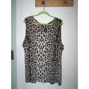 Jennifer Lloyd Woman Top Leopard Tunic 3X Jersey